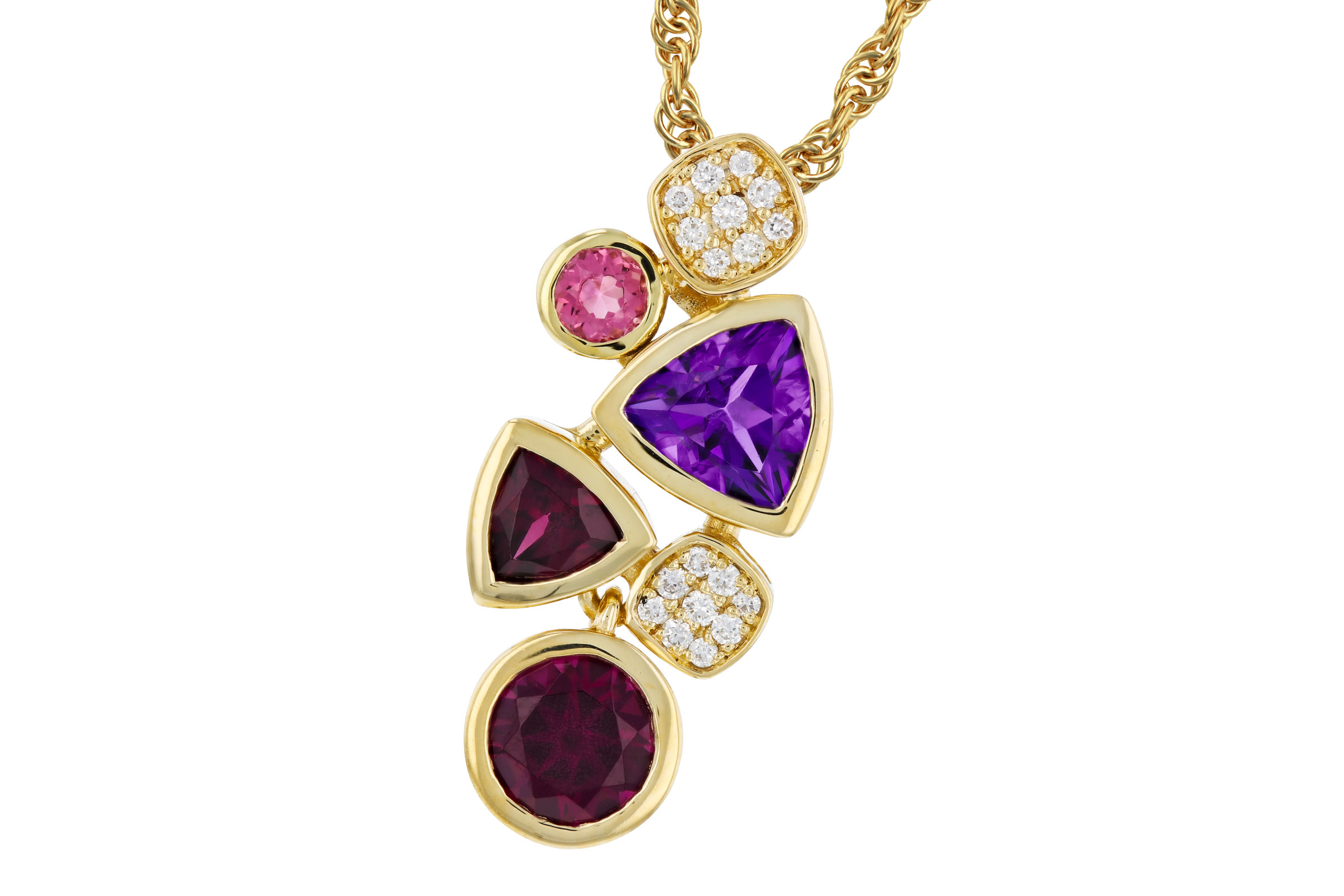 G312-11249: NECKLACE 1.34 SEMI-PREC (AM,RHO,PT) 1.40 TGW
