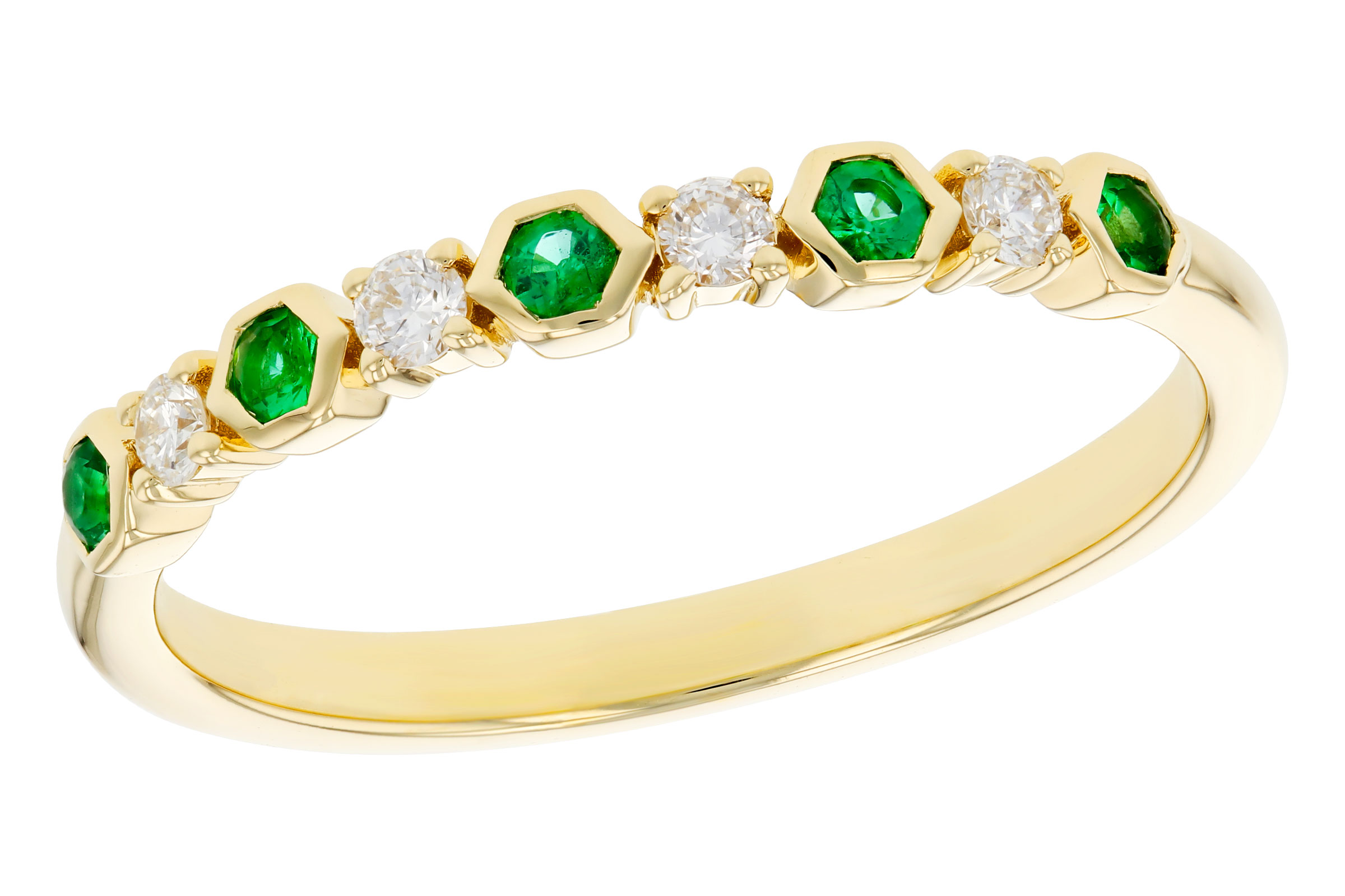 G312-12122: LDS WED RG .10 TW EMERALD .20 TGW