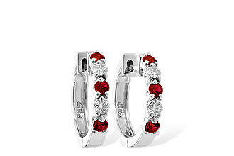 H037-57567: EARRINGS .33 RUBY .52 TGW