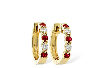 H037-57567: EARRINGS .33 RUBY .52 TGW