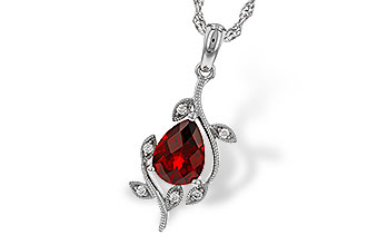 H311-24840: NECKLACE 1.34 GARNET 1.39 TGW (8X6MM GAR)