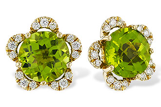 H311-26658: EARRINGS 2.93 PERIDOT 3.10 TGW (7MM RD)