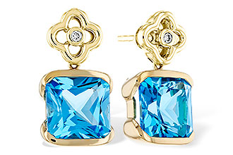 H312-09403: EARRINGS 5.34 TW BLUE TOPAZ 5.36 TGW (8MM BT)