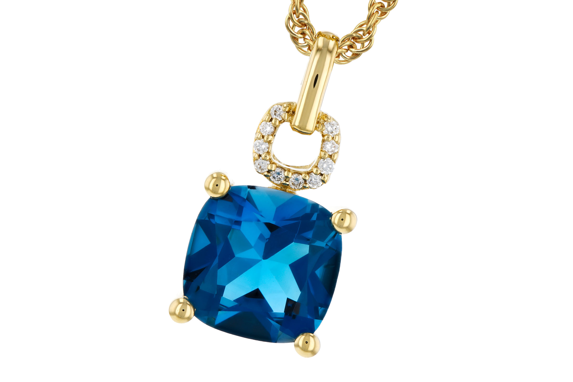 H312-11222: NECK 2.16 LONDON BLUE TOPAZ 2.18 TGW (8MM LBT)