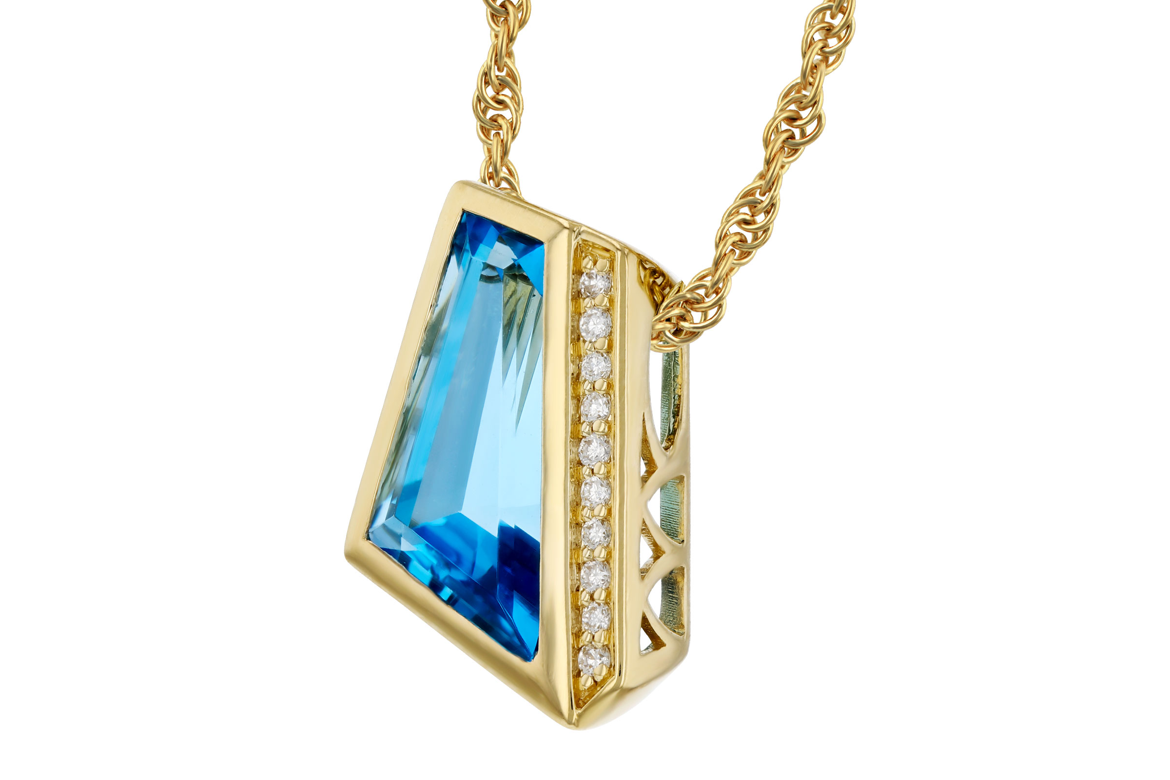 H312-11231: NECKLACE 2.42 SWISS BLUE TOPAZ 2.46 TGW