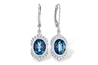 K309-44885: EARR 2.45 LONDON BLUE TOPAZ 2.64 TGW