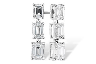 K310-28531: EARRINGS 1.12 TW EMERALD CUTS