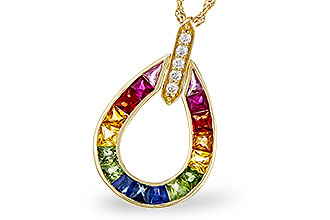 K311-21212: NECKLACE 1.10 MULTI-COLOR SAPPH 1.15 TGW