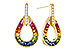 L311-21212: EARRINGS 1.18 MULTI-COLOR SAPP 1.25 TGW