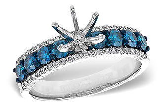 L311-23058: LDS SEMI DIA RG .72 BLUE DIAS .92 TW