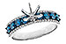 L311-23058: LDS SEMI DIA RG .72 BLUE DIAS .92 TW