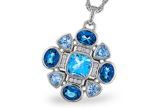 M311-21185: NECKLACE 3.19 TW BLUE TOPAZ 3.25 TGW