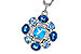 M311-21185: NECKLACE 3.19 TW BLUE TOPAZ 3.25 TGW